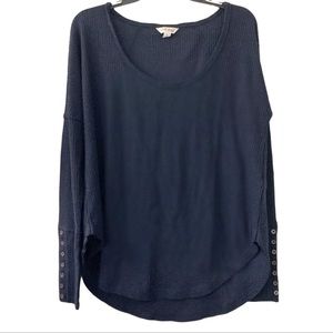 Lucky Brand Navy Oversized Button Sleeve Thermal Size XS